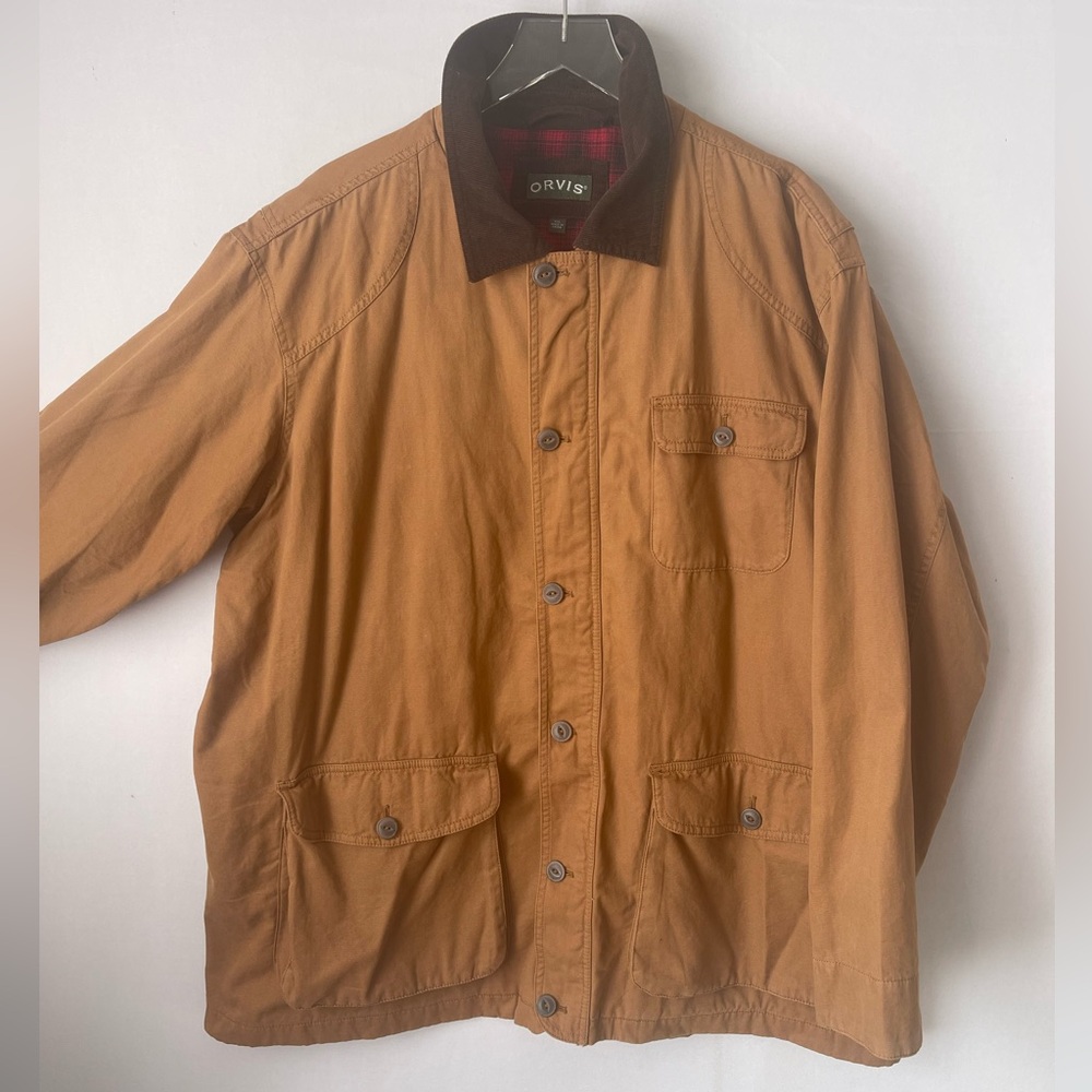 Orvis Canvas Cotton Chore Jacket Corduroy Flannel Lined Barn Coat XXL